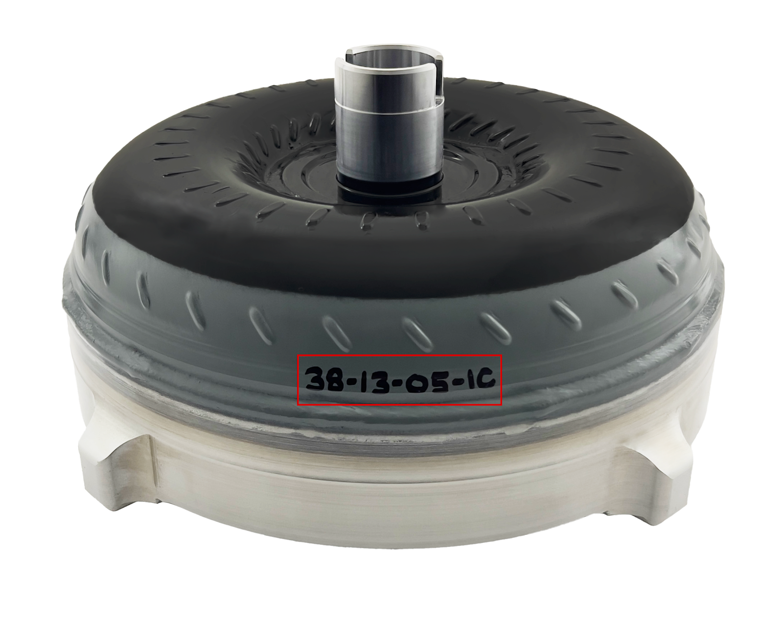Part number location on torque converter — example: 38-13-05-1C